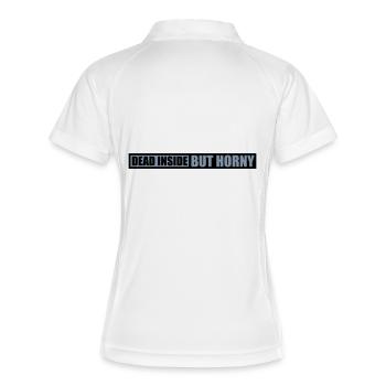 dead inside but horny - Frauen Polo atmungsaktiv - Weiß/Navy - Hinten