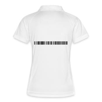 R U curious? - Frauen Polo atmungsaktiv - Weiß/Navy - Hinten