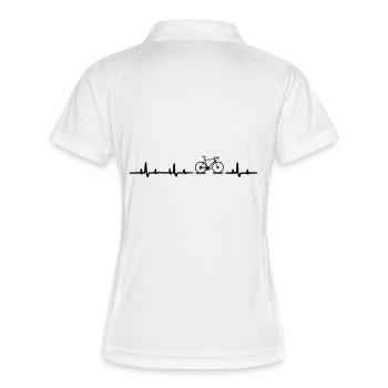 Road Bike ECG Bicycle Heartbeat - Women's Polo breathable - white/navy - Back
