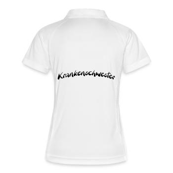 Krankenschwester - Frauen Polo atmungsaktiv - Weiß/Navy - Hinten