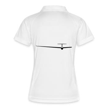 Segelflieger Geschenk - Frauen Polo atmungsaktiv - Weiß/Navy - Hinten