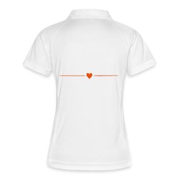 Kleines Herz mit Balken. Rot. Alle Farben Geschenk - Frauen Polo atmungsaktiv - Weiß/Navy - Hinten