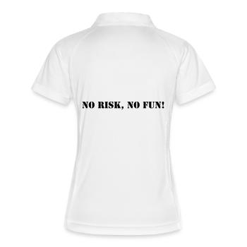 No risk no fun - Frauen Polo atmungsaktiv - Weiß/Navy - Hinten