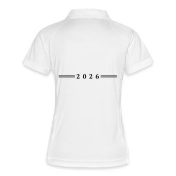 2026 Jahr - Frauen Polo atmungsaktiv - Weiß/Navy - Hinten