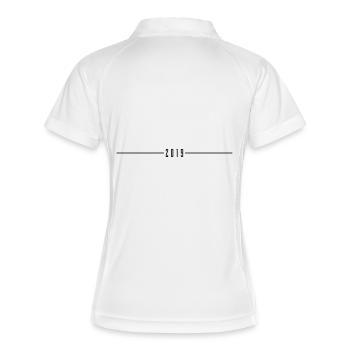 2019 strich - Frauen Polo atmungsaktiv - Weiß/Navy - Hinten