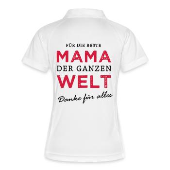 Beste Mama der Welt - Frauen Polo atmungsaktiv - Weiß/Navy - Hinten