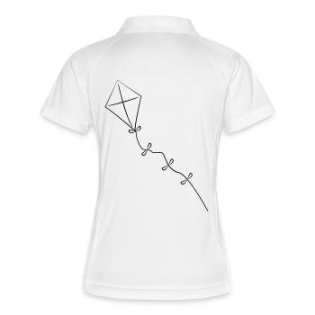 Drachen steigen - Frauen Polo atmungsaktiv - Weiß/Navy - Hinten