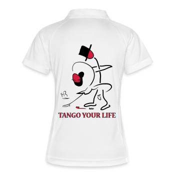 Stick figures - GogoLore tango votre vie - Polo respirant Femme - blanc/marine - Dos