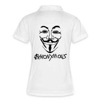 Anarchie-Logo anonymen Maske Maske - Frauen Polo atmungsaktiv - Weiß/Navy - Hinten