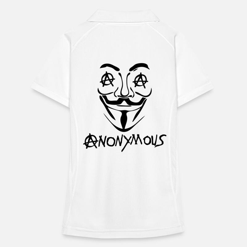 logo anarchy anonymous2 masque mask Polo respirant Femme
