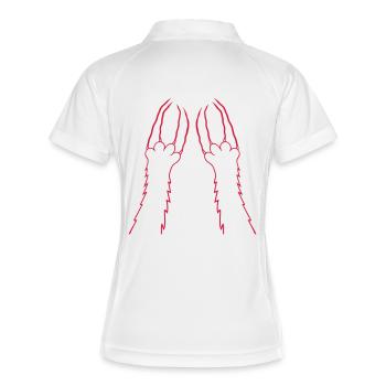 Chats, Griffes, Pattes, Pattes, Griffes, Griffures, Rayures - Polo respirant Femme - blanc/marine - Dos