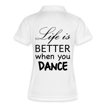 life better dance - Polo respirant Femme - blanc/marine - Dos