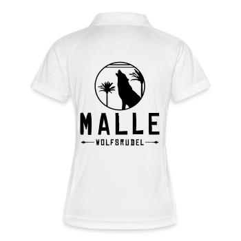 malle wolfsrudel - Frauen Polo atmungsaktiv - Weiß/Navy - Hinten