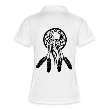wolf_traumfaenger_001 - Polo respirant Femme - blanc/marine - Dos