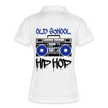 Ghetto blaster old school - Polo respirant Femme - blanc/marine - Dos