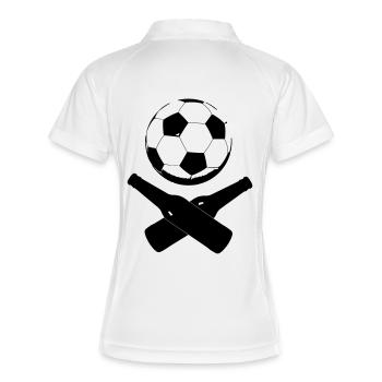 SoccerBottle - Frauen Polo atmungsaktiv - Weiß/Navy - Hinten