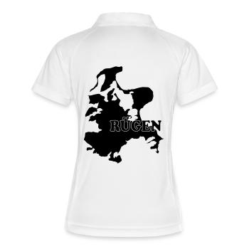 Rügen - Frauen Polo atmungsaktiv - Weiß/Navy - Hinten