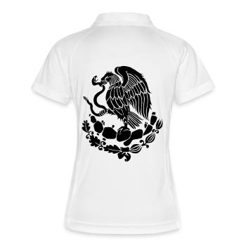 mexico - Frauen Polo atmungsaktiv - Weiß/Navy - Hinten