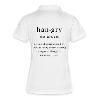 Hangry hungrig wütend Essen Geschenk - Frauen Polo atmungsaktiv - Weiß/Navy - Hinten