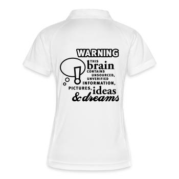 Brain - content - Hirn - Inhalt - 1C - Frauen Polo atmungsaktiv - Weiß/Navy - Hinten