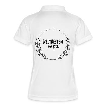 Papa Papa Père Fille Fils Fête des Pères Chemise Homme - Polo respirant Femme - blanc/marine - Dos