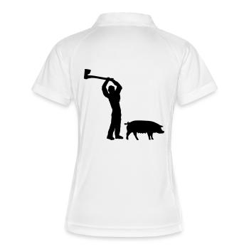 h1n1 cochon - Polo respirant Femme - blanc/marine - Dos