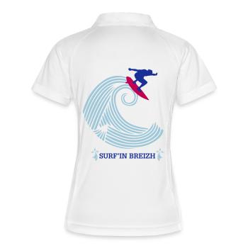 SURF IN BREIZH - BRETAGNE - SURF - Polo respirant Femme - blanc/marine - Dos