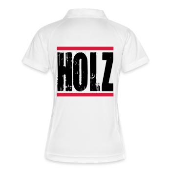 ich und mein - holz - Frauen Polo atmungsaktiv - Weiß/Navy - Hinten
