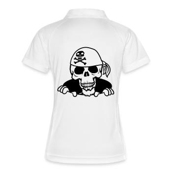 ground hole captain sailor pirate sailor old b - Women's Polo breathable - white/navy - Back