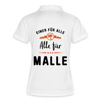 malle einer für alle - Frauen Polo atmungsaktiv - Weiß/Navy - Hinten