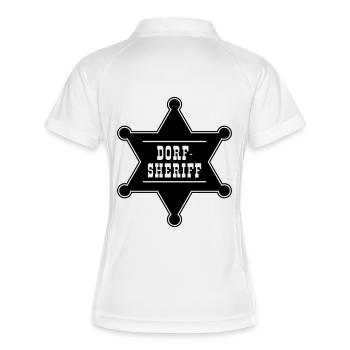 Dorf-Sheriff-Stern - Frauen Polo atmungsaktiv - Weiß/Navy - Hinten