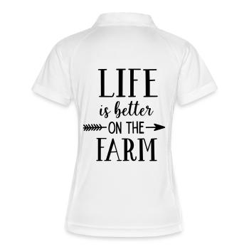 Bauernhof Bauer Bäuerin Landwirtschaft Geschenk - Frauen Polo atmungsaktiv - Weiß/Navy - Hinten
