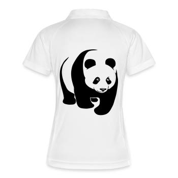 panda géant ours en peluche teddy - Polo respirant Femme - blanc/marine - Dos