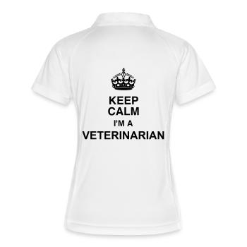 Tierarzt / Tierpflege / Arbeit / Job - Frauen Polo atmungsaktiv - Weiß/Navy - Hinten
