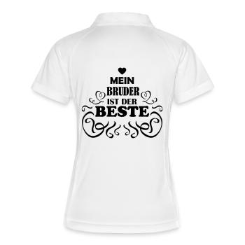 bester_bruder - Frauen Polo atmungsaktiv - Weiß/Navy - Hinten