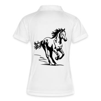 cheval - Polo respirant Femme - blanc/marine - Dos
