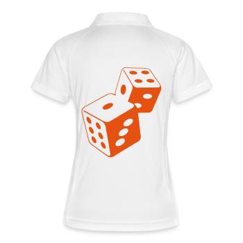 Zwei Würfel im Casino - Frauen Polo atmungsaktiv - Weiß/Navy - Hinten