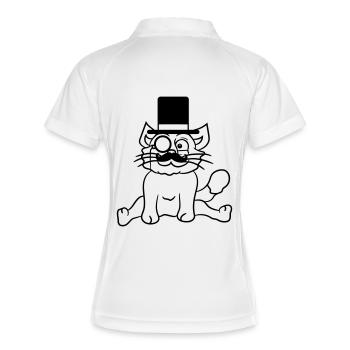Sir Cat Gentleman Chapeau haut de forme Monocle Rich Gentleman - Polo respirant Femme - blanc/marine - Dos