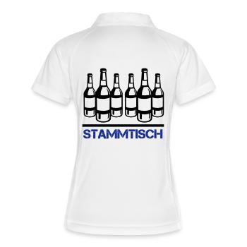 table de tige de bouteille de bière - Polo respirant Femme - blanc/marine - Dos