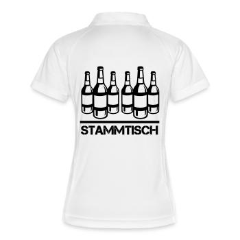 table de tige de bouteille de bière - Polo respirant Femme - blanc/marine - Dos