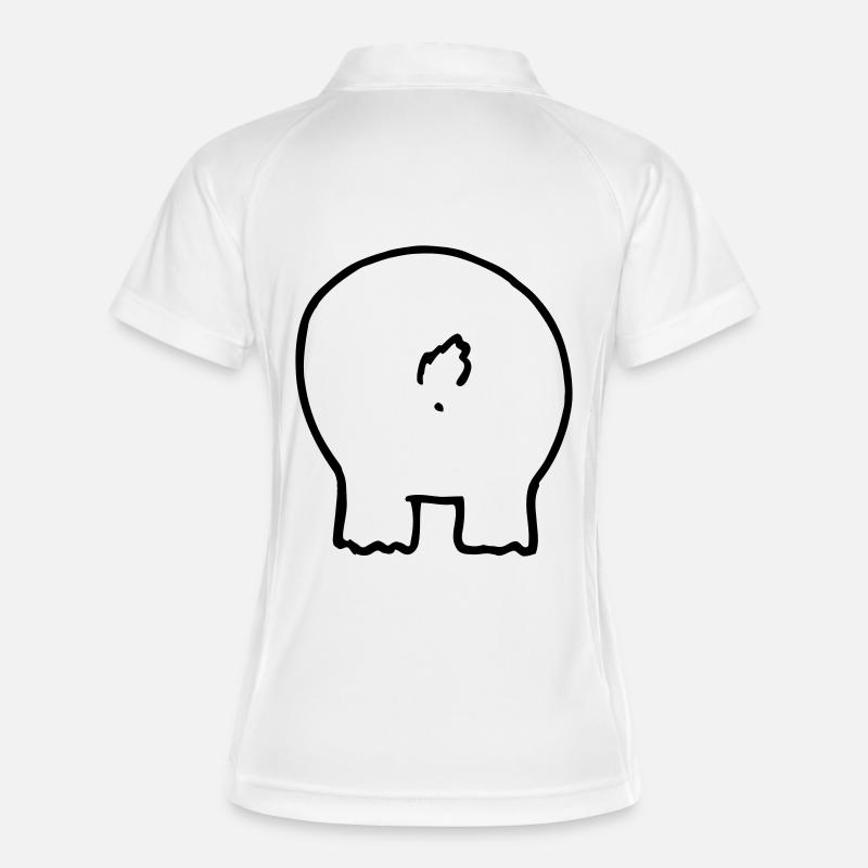 Bear printed 2 sides - Women's Polo breathable - white/navy