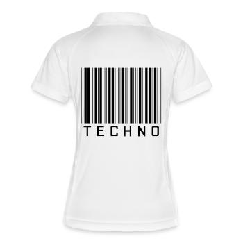 Techno Barcode - Frauen Polo atmungsaktiv - Weiß/Navy - Hinten