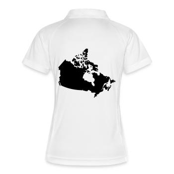Kanada Canada Karte - Frauen Polo atmungsaktiv - Weiß/Navy - Hinten