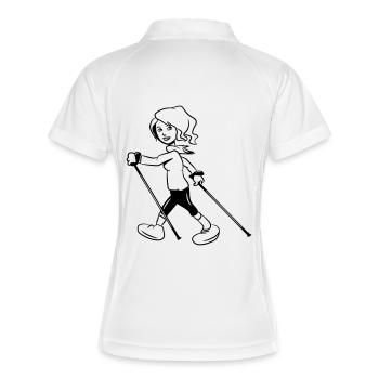 nordic walking femme sport fun - Polo respirant Femme - blanc/marine - Dos
