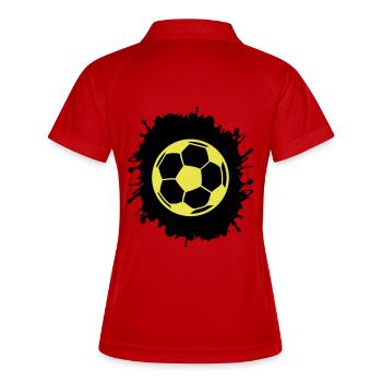 splatter fußball - Frauen Polo atmungsaktiv - Weiß/Navy - Hinten