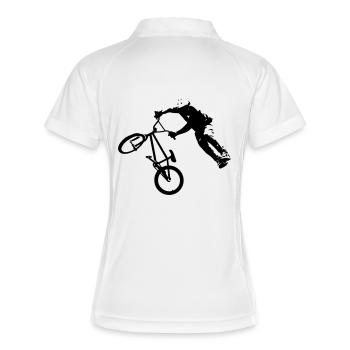 Dirtjump - Frauen Polo atmungsaktiv - Weiß/Navy - Hinten