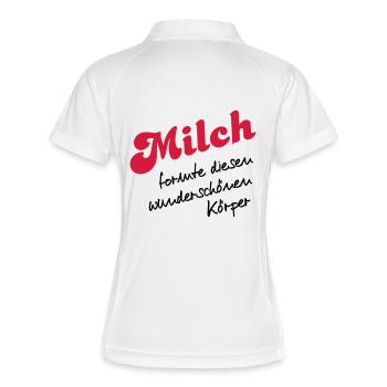 Milch - Frauen Polo atmungsaktiv - Weiß/Navy - Hinten