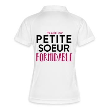 petite soeur formidable - Polo respirant Femme - blanc/marine - Dos
