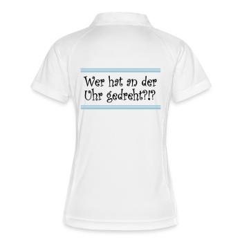Uhr - Frauen Polo atmungsaktiv - Weiß/Navy - Hinten
