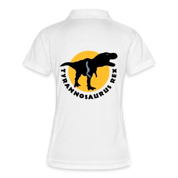 tyrannosaurus_rex_e_3c - Polo respirant Femme - blanc/marine - Dos